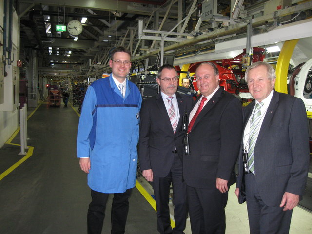 Jörg Hinsberger, Walter Bremberger, Rudolf Trauner und Franz Hiesl bei BMW.