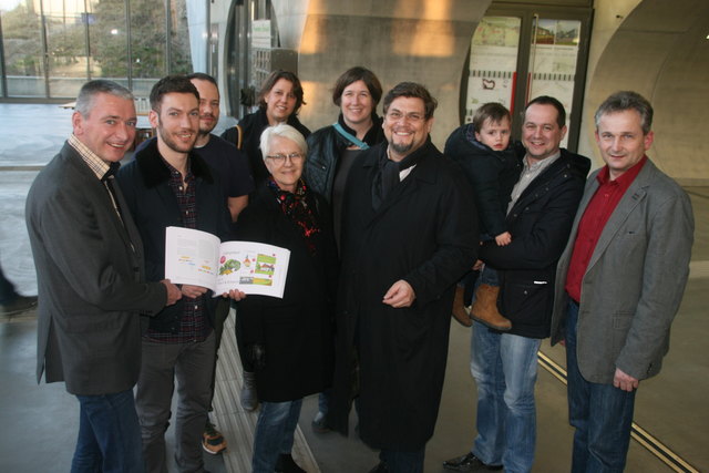 Bei der Präsentation: Rudolf Friewald, Rene Ziegler, Stefan Groh, Hannah Aufschnaiter, Francoise-Helene Jourda, Petra Hirschler, Anton Kottbauer, Georg Hagl und Leopold Figl.