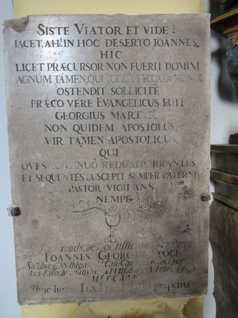 Eine Marmorplatte vom Jahre 1719 zur Kirchenangelegenheit