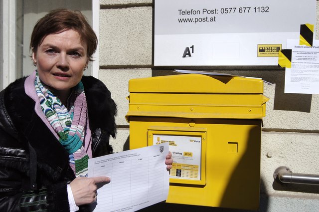 BV Silke Kobald hat eine Unterschriftensammlung initiiert, mit der sie ihre Position gegen die Schließung der Post noch verstärken will.
