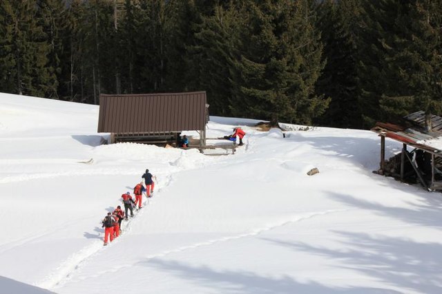 Malga Rauna vor 2 Jahren bei der Schneeschuh Tour der Naturfreunde St.Jakob im Rosental