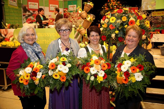 Die Bezirkssieger der OÖ Gartentrophy Notburga Obermaier, Elfriede Haberl, Theresia Strobl und Annemarie Doblinger (v.l.). | Foto: Helmut Klein