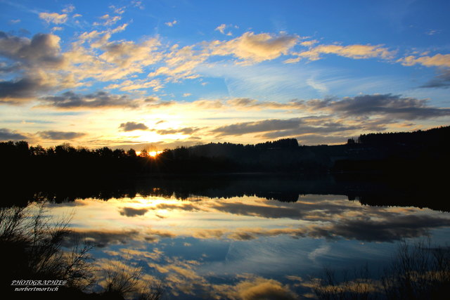 Sonnenaufgang am Silbersee mit schönen Farbenspiel am 16.03.2014