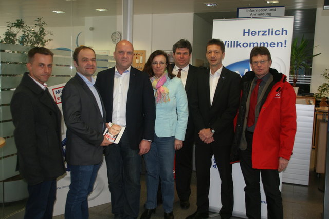 Strametz, Kraft, Wieser, Radl, Franz, Schultheis und Kernstock im AMS. | Foto: Zeiler