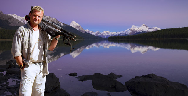 Wolfgang Fuchs am malerischen Maligne Lake im Jasper-Nationalpark in Alberta, Kanada. | Foto: Fuchs