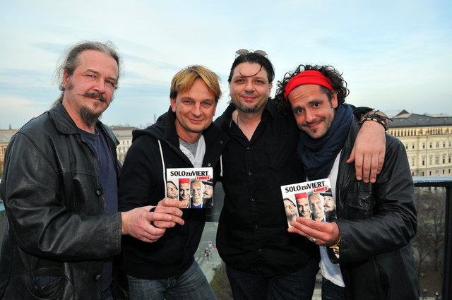 Beim bz-Talk im 25hours-Hotel: Horst Klimstein, Benji Hassler, Uwe Hölzl und Chris Watzil. | Foto: Spitzauer