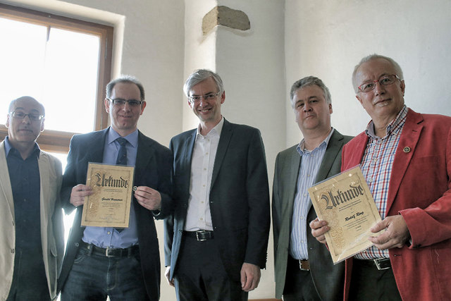 Günter Mitterhuemer, Gerald Hametner, Landesrat Michael Strugl, Bürgermeister Johann Würzburger, Rudolf Ring (v.l.) | Foto: Peter Kranzl
