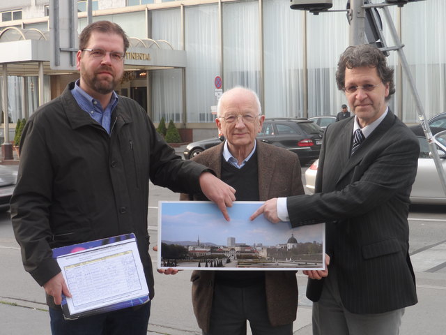 Markus Landerer, Martin Kupf und Claus Süss wollen den Hochbau beim Eislaufverein verhindern.