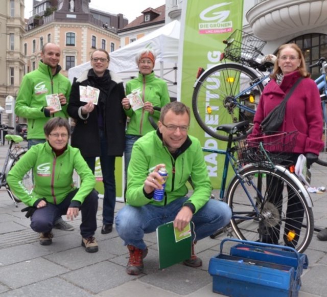Die erste grüne "Radrettung"-Aktion im Jahr 2013 war ein großer Erfolg. | Foto: Grüne Linz
