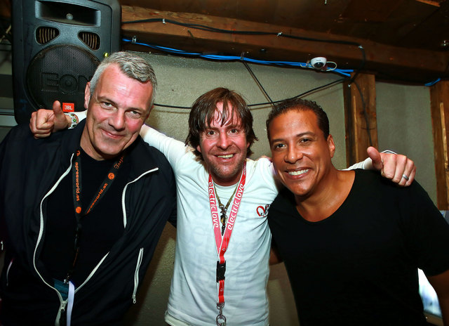 Veranstalter Martin Sommerbichler (Dj Martin S) mit den beiden Star Dj`s Christian Prommer und George Morel.