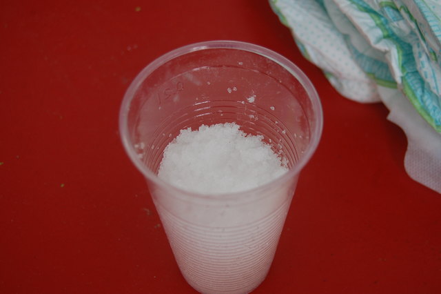 Kunstschnee aus dem Innenleben von Windeln.