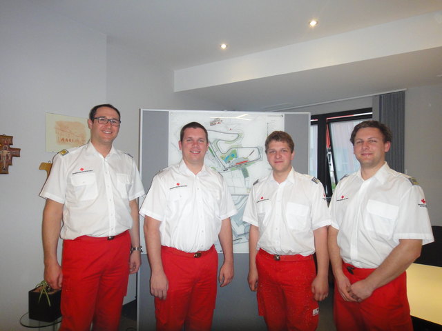 Die Einsatzleitung: Markus Schöck, Bernd Peer, Daniel Miedl und Stefan Paier. Foto: Rotes Kreuz