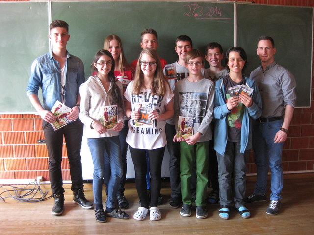 SchülerInnen der Neuen Mittelschule Großwarasdorf interviewten einen Lehrling | Foto: NMS Großwarasdorf