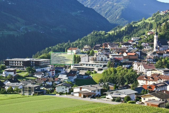 Hier im Dorfzentrum wäre die Talstation mit Parkhaus und Parkplätzen