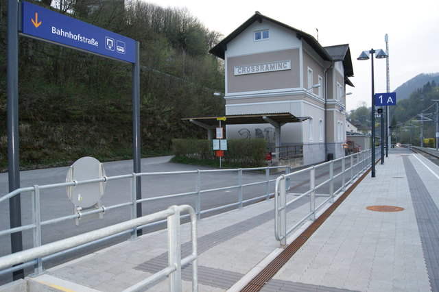 April 2014: Der Bahnhof Großraming im Ennstal. | Foto: Thöne