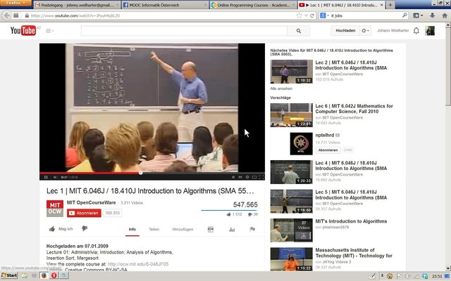 Die Vorlesungen am MIT sind auf http://www.youtube.com abgespeichert.