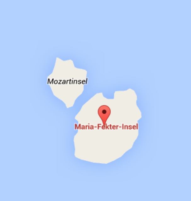 Gleich neben der Mozart-Insel findet sich auf Google Maps die Insel der ehemaligen Finanzministerin. | Foto: screenshot/www.google.at