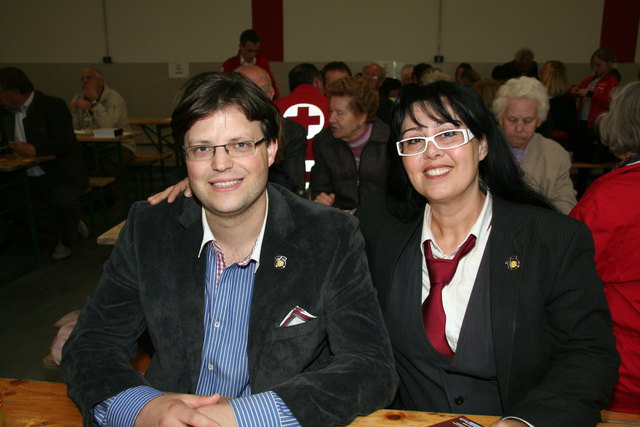 Künstler Matthias Laurenz Gräff mit seiner Muse - Georgia Kazantzidu, Managerin und Lebensgefährtin.