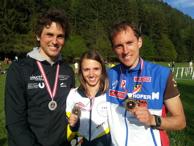 Silber, Bronze und Gold im Einzel: Martin Binder, Julia Bauer und Gernot Kerschbaumer | Foto: HSV Pinkafeld