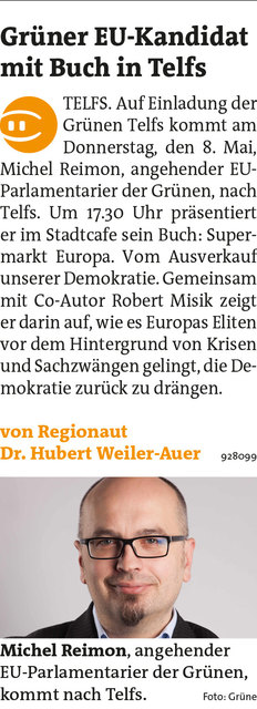Bezirksblätter Telfs KW19 Dr. Hubert Weiler-AuerLink zum Beitrag: http://www.meinbezirk.at/928099