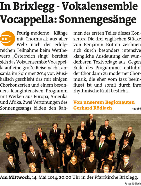 Bezirksblätter Kufstein KW19 - Gerhard RödlachLink zum Beitrag: http://www.meinbezirk.at/930386