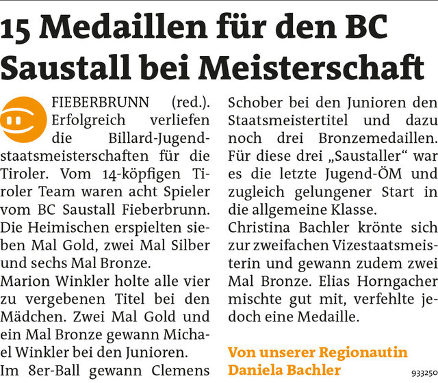 Bezirksblätter Kitzbühel KW19 - Daniela BachlerLink zum Beitrag: http://www.meinbezirk.at/923192