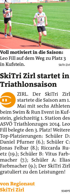 Bezirksblätter Telfs KW19 SkiTri ZirlLink zum Beitrag: http://www.meinbezirk.at/934915