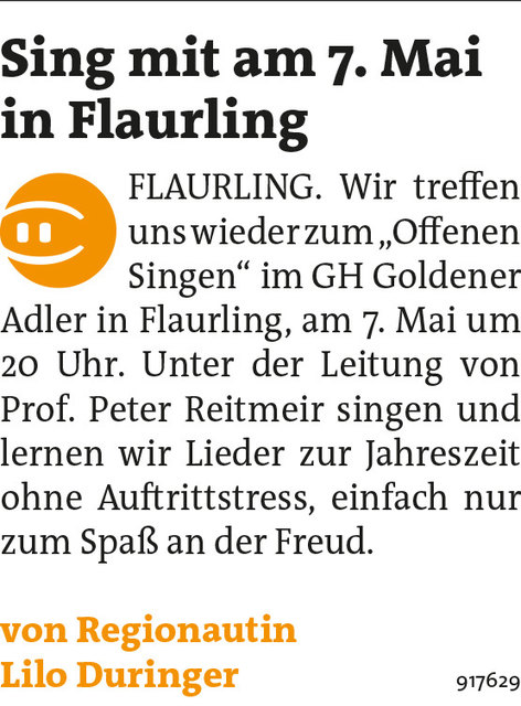 Bezirksblätter Telfs KW19 - Lilo DuringerLink zum Beitrag: http://www.meinbezirk.at/917629