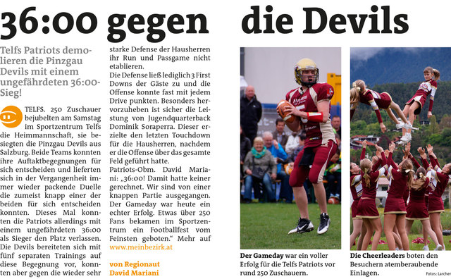 Bezirksblätter Telfs KW19 - David MarianiLink zum Beitrag: http://www.meinbezirk.at/937806