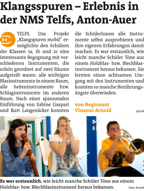 Bezirksblätter Telfs KW19 - Vinzenz ArnoldLink zum Beitrag: http://www.meinbezirk.at/931136