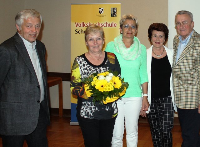 Franz Hlavac, Gisela Hopfmüller, Christine Dünwald sowie Christa und Peter Henke beim Vortrag in Scheibbs. | Foto: Hofecker