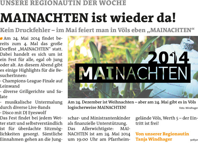 Bezirksblätter Westliches-Mittelgebirge KW20 - Tanja WindhagerLink zum Beitrag: http://www.meinbezirk.at/908321