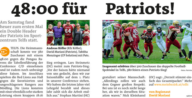 Bezirksblätter Telfs KW20 - David MarianiLink zum Beitrag: http://www.meinbezirk.at/946510