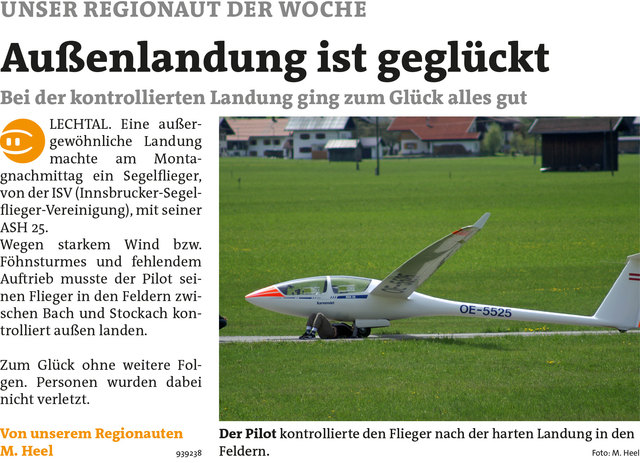 Bezirksblätter Reutte KW20 - M. HeelLink zum Beitrag: http://www.meinbezirk.at/939238