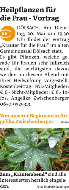 Bezirksblätter Osttirol KW20 Angelika Zwischenberger - Elisabeth StaudingerLink zum Beitrag: http://www.meinbezirk.at/761720
