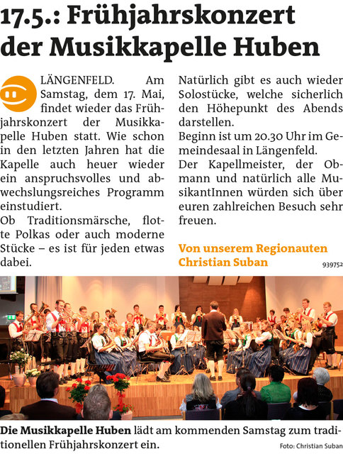 Bezirksblätter Imst KW20 - Christian SubanLink zum Beitrag: http://www.meinbezirk.at/939752