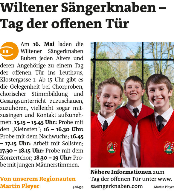 Stadtblatt Innsbruck + Bezirksblätter Stubai-Wipptal KW20 - Martin PleyerLink zum Beitrag: http://www.meinbezirk.at/928454