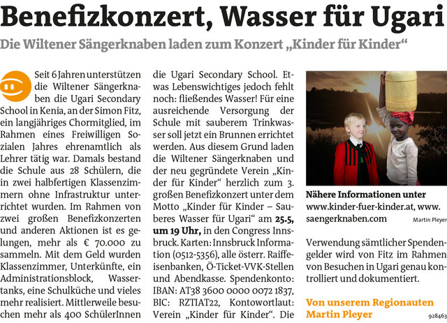 Bezirksblätter Hall-Rum KW20 - Martin PleyerLink zum Beitrag: http://www.meinbezirk.at/928463