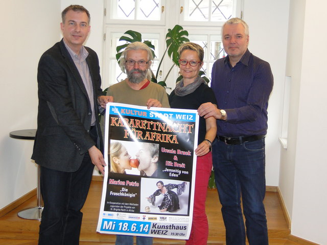 Vlnr: Johann König, Willi Heuegger, Margit Zöhrer (NMMS) und Kurt Maier (Afrodizzyakum). | Foto: kk