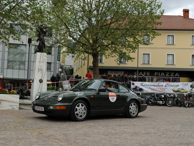 Beim Stadtgrandprix in Ferlach: Klaus Russling mit Co-Pilot Ernst Karl Koschutnig im Porsche