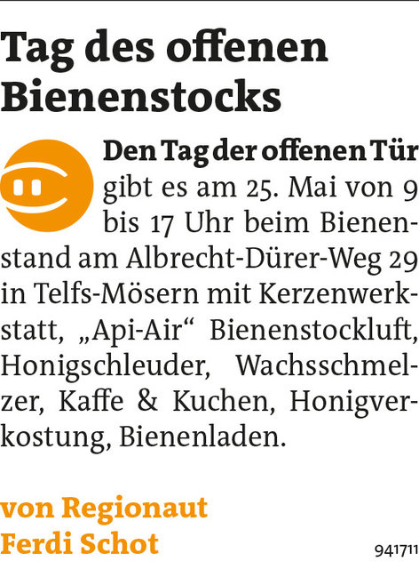 Bezirksblätter Telfs KW21 - Ferdi SchotLink zum Beitrag: http://www.meinbezirk.at/941711