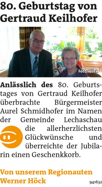 Bezirksblätter Reutte KW21 - Werner HöckLink zum Beitrag: http://www.meinbezirk.at/941632