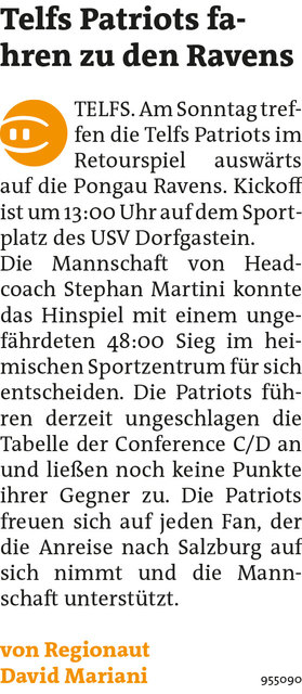 Bezirksblätter Telfs KW21 - David MarianiLink zum Beitrag: http://www.meinbezirk.at/955090