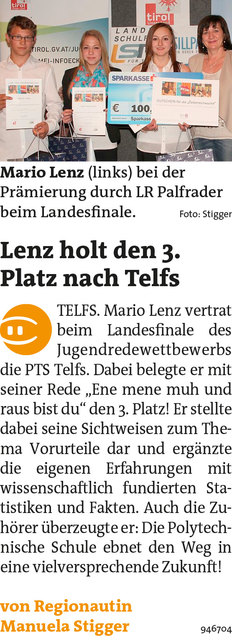 Bezirksblätter Telfs KW21 Manuela StiggerLink zum Beitrag: http://www.meinbezirk.at/946704