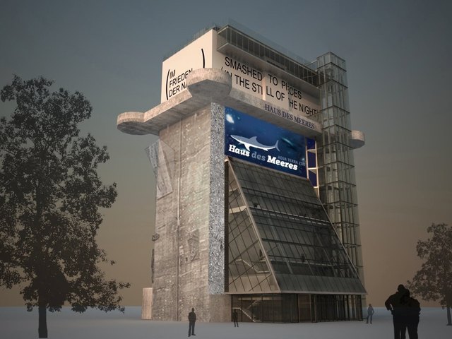 So könnte der Lift am Haus des Meeres aussehen. Die Kulturabteilung der Stadt steht jedoch auf der Bremse.