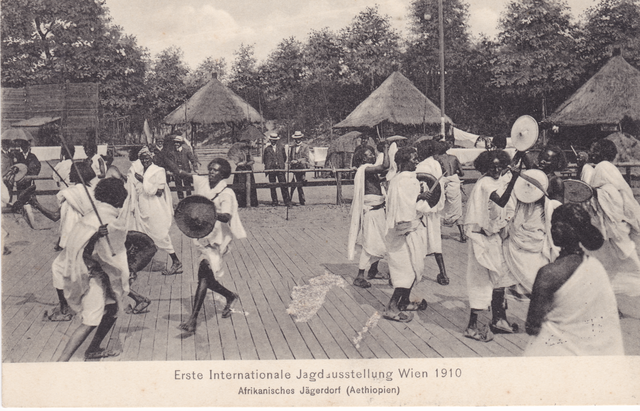 Das afrikanische Jagddorf im Wiener Prater anno 1910