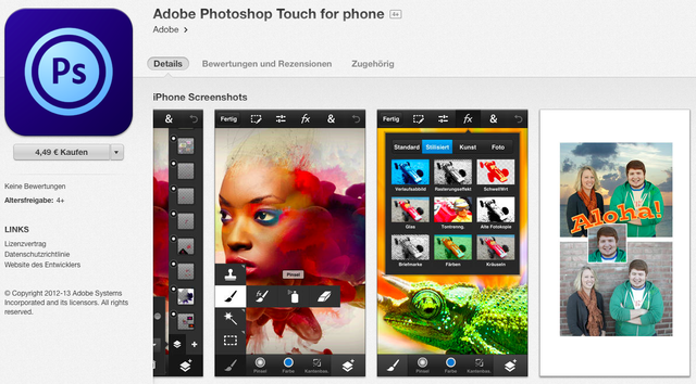 Adobe Photoshop Touch für iPhone
