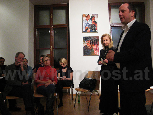 LEADER-Managerin Iris Absenger-Helmli und Gleisdorfs Bürgermeister Christoph Stark bei der ersten landesweiten LEADER-Kulturkonferenz