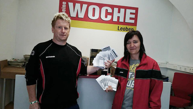 Engelbert Wabnegger mit Gattin Sonja in der Leobener Redaktion