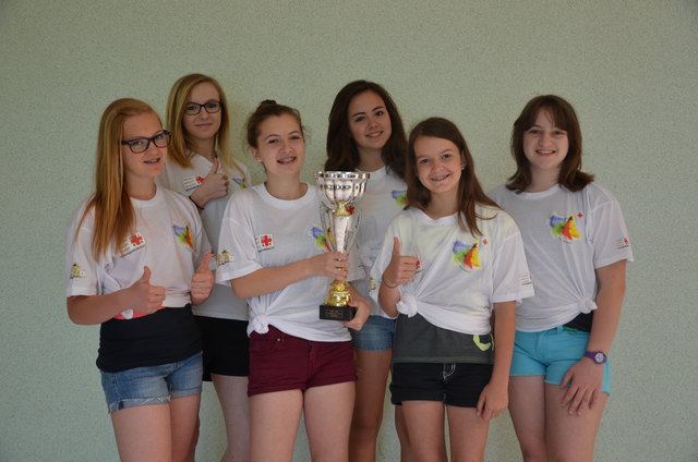 Die sechsköpfige Mädchengruppe der NMS Stallhofen wurde in Seiersberg Steiermark-Sieger. | Foto: KK
